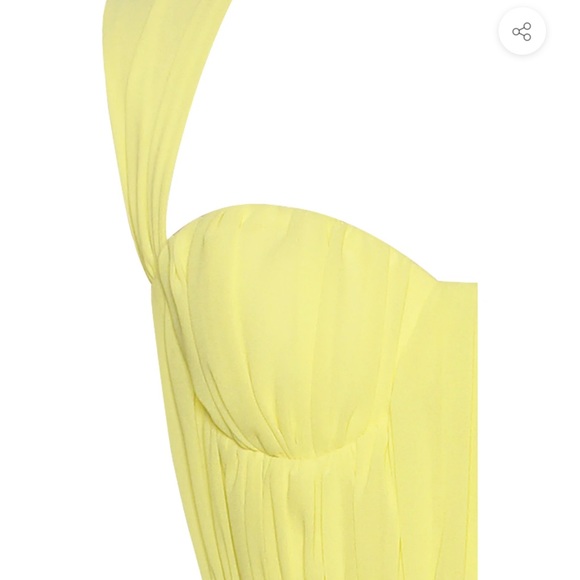 Paradise High Slit Yellow Chiffon Maxi Dress - Picture 14 of 14